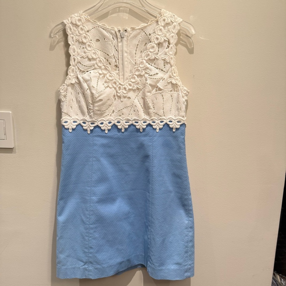 Lily Pulitzer Sandi Stretch Shift dress Blue Peri Womens Size 6 - Picture 3 of 8